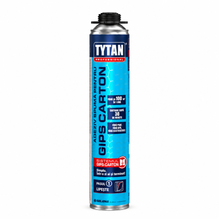 Adeziv spumă pentru gips-carton Tytan Professional, 830 ml